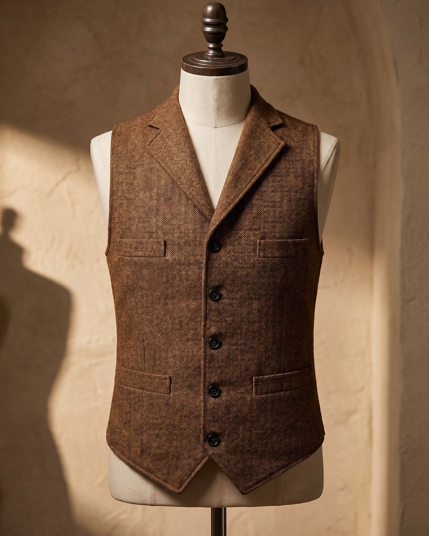 Lucio Herringbone Vest