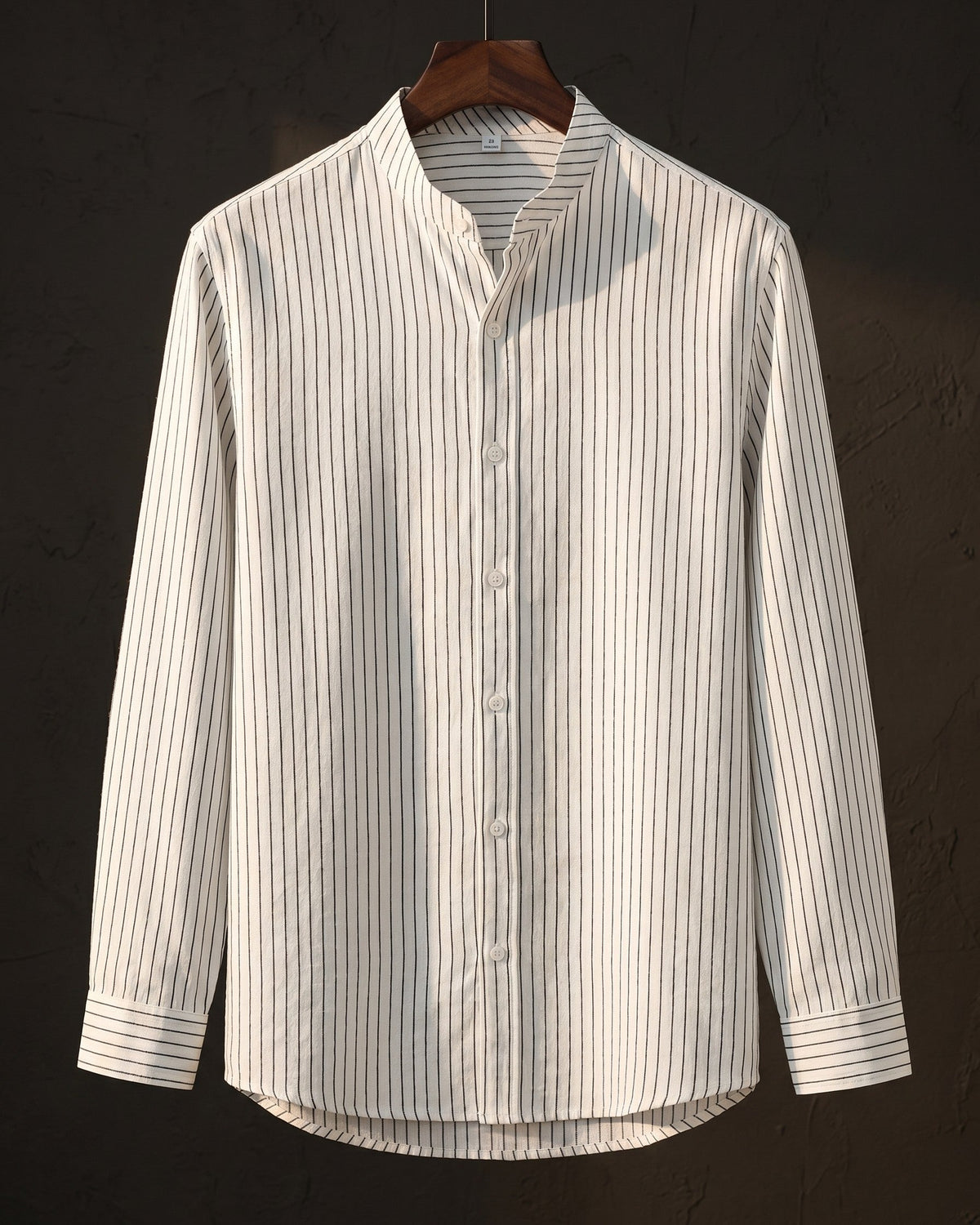 Orazio Linen Blend Mandarin Collar Shirt