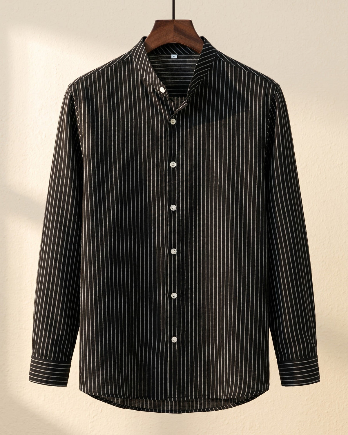 Orazio Linen Blend Mandarin Collar Shirt