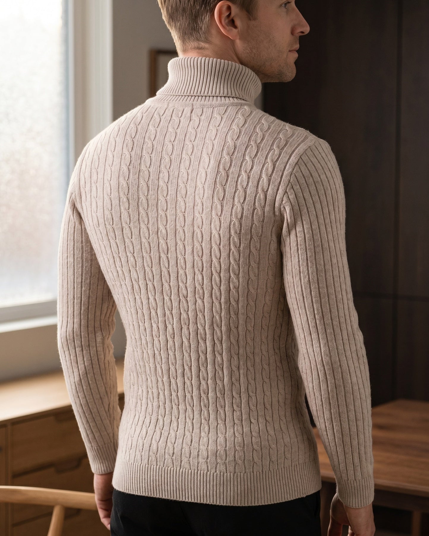 Carlo Cable-Knit Turtleneck Sweater