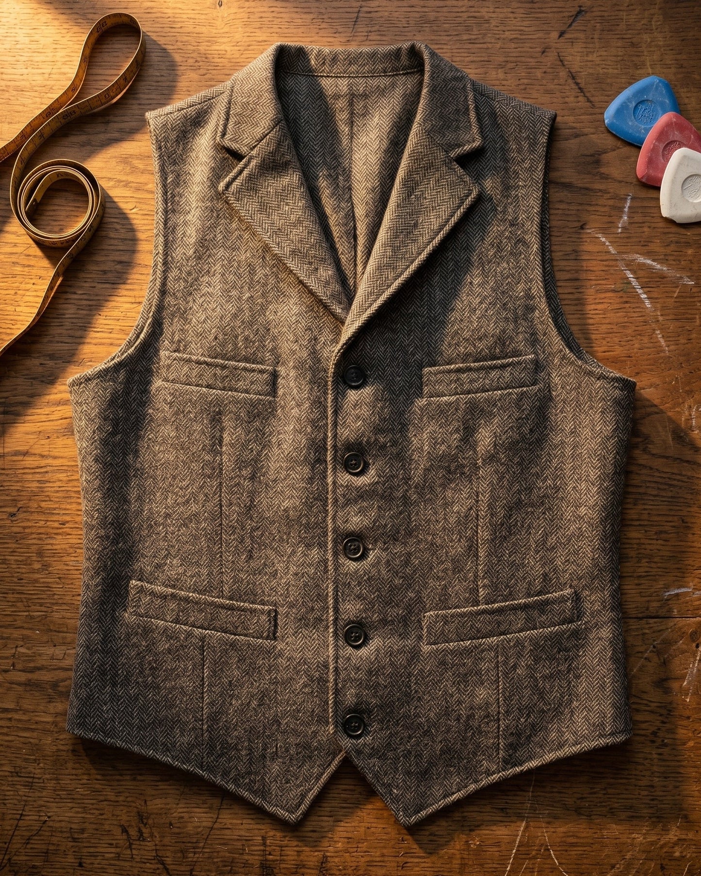 Lucio Herringbone Vest