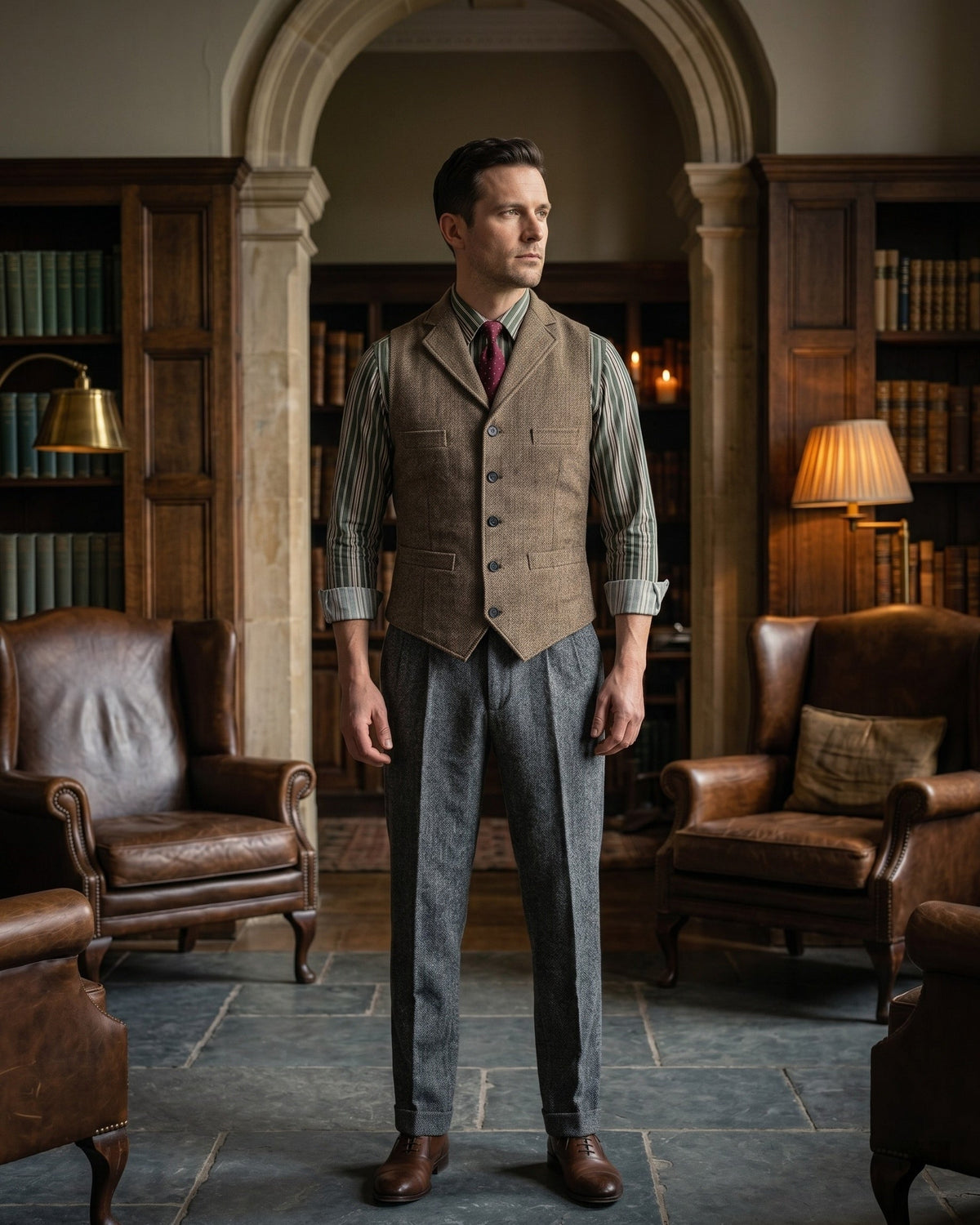 Lucio Herringbone Vest