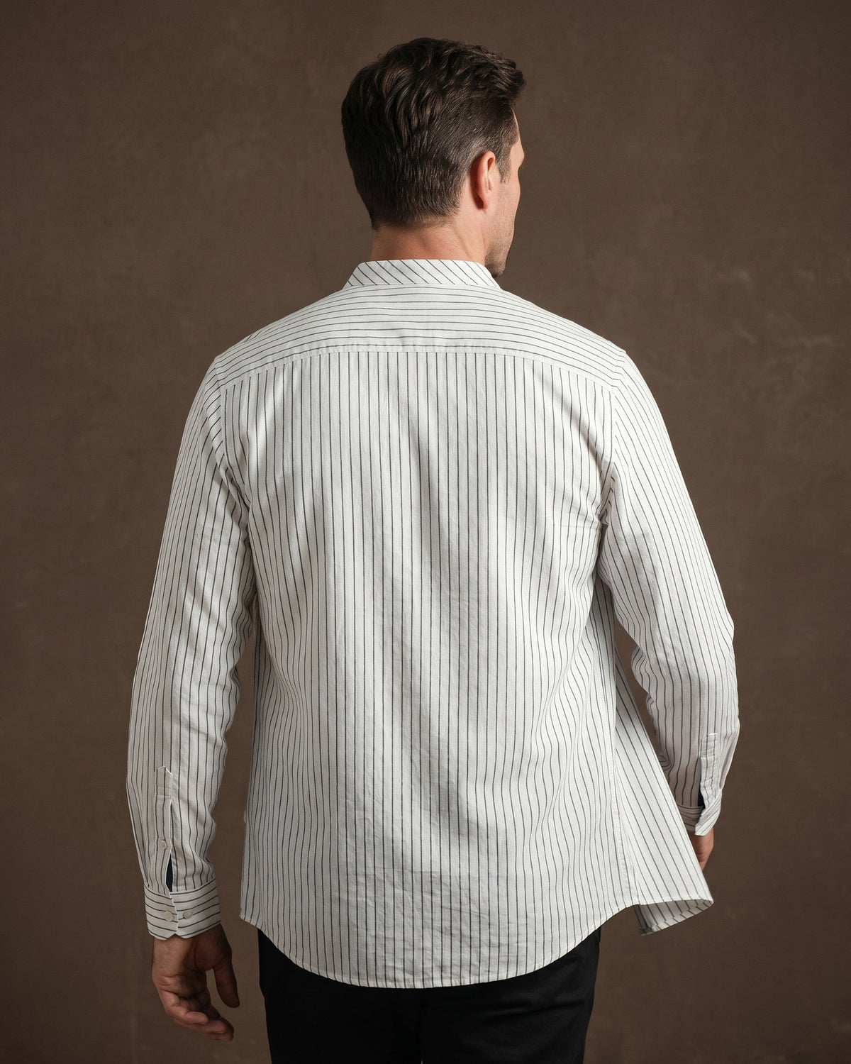 Orazio Linen Blend Mandarin Collar Shirt