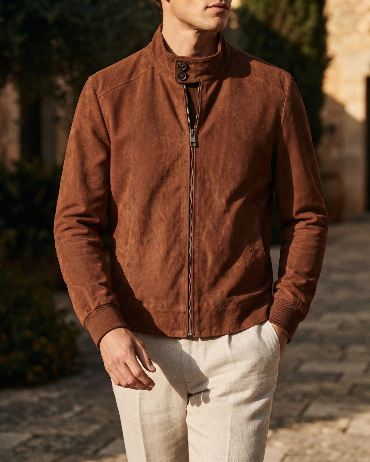 Carlo Suede Bomber Jacket