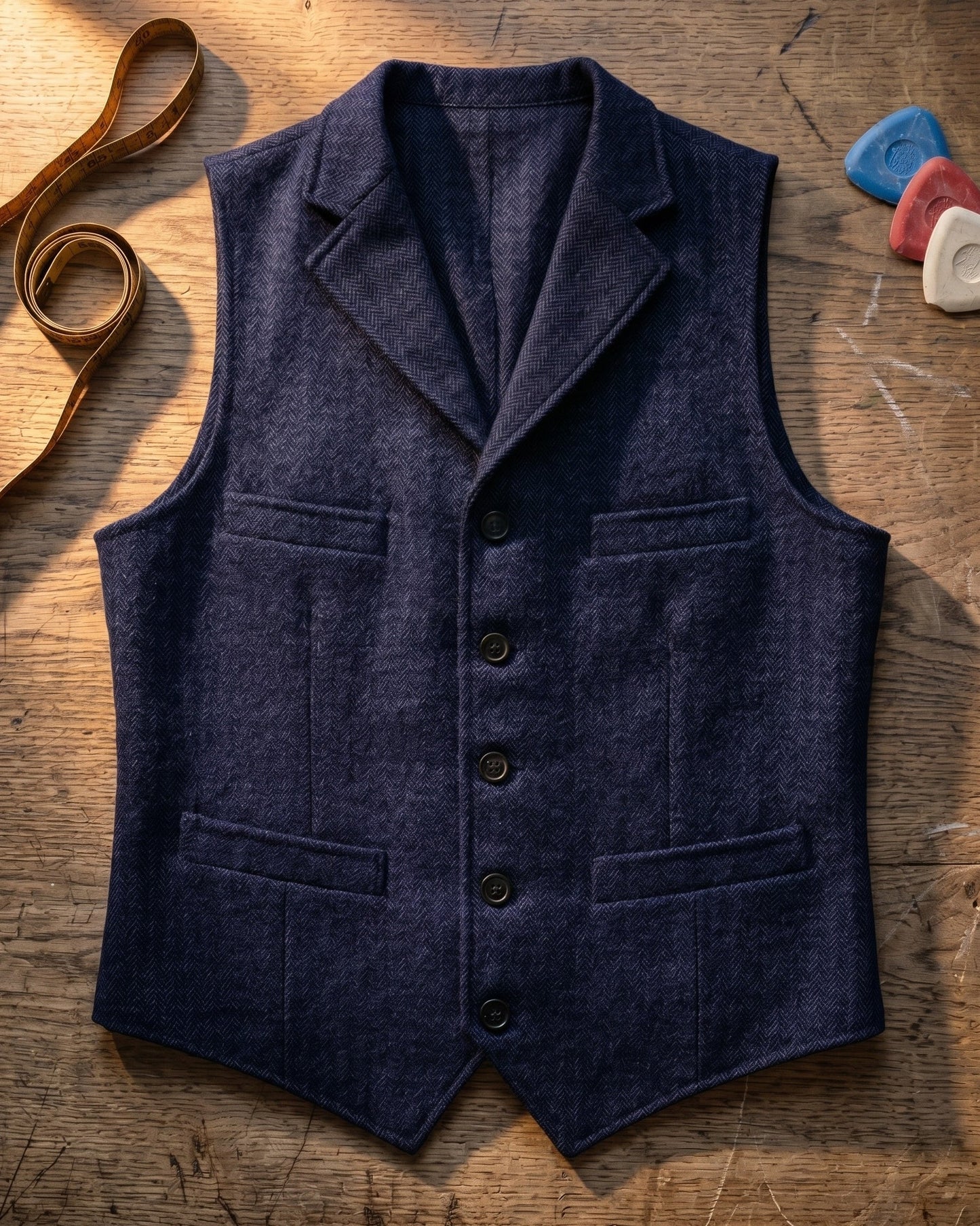 Lucio Herringbone Vest