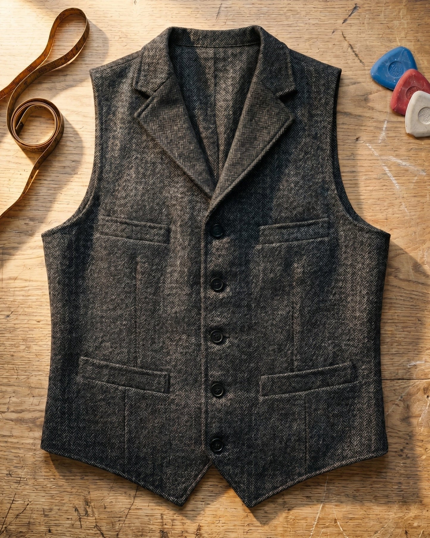 Lucio Herringbone Vest