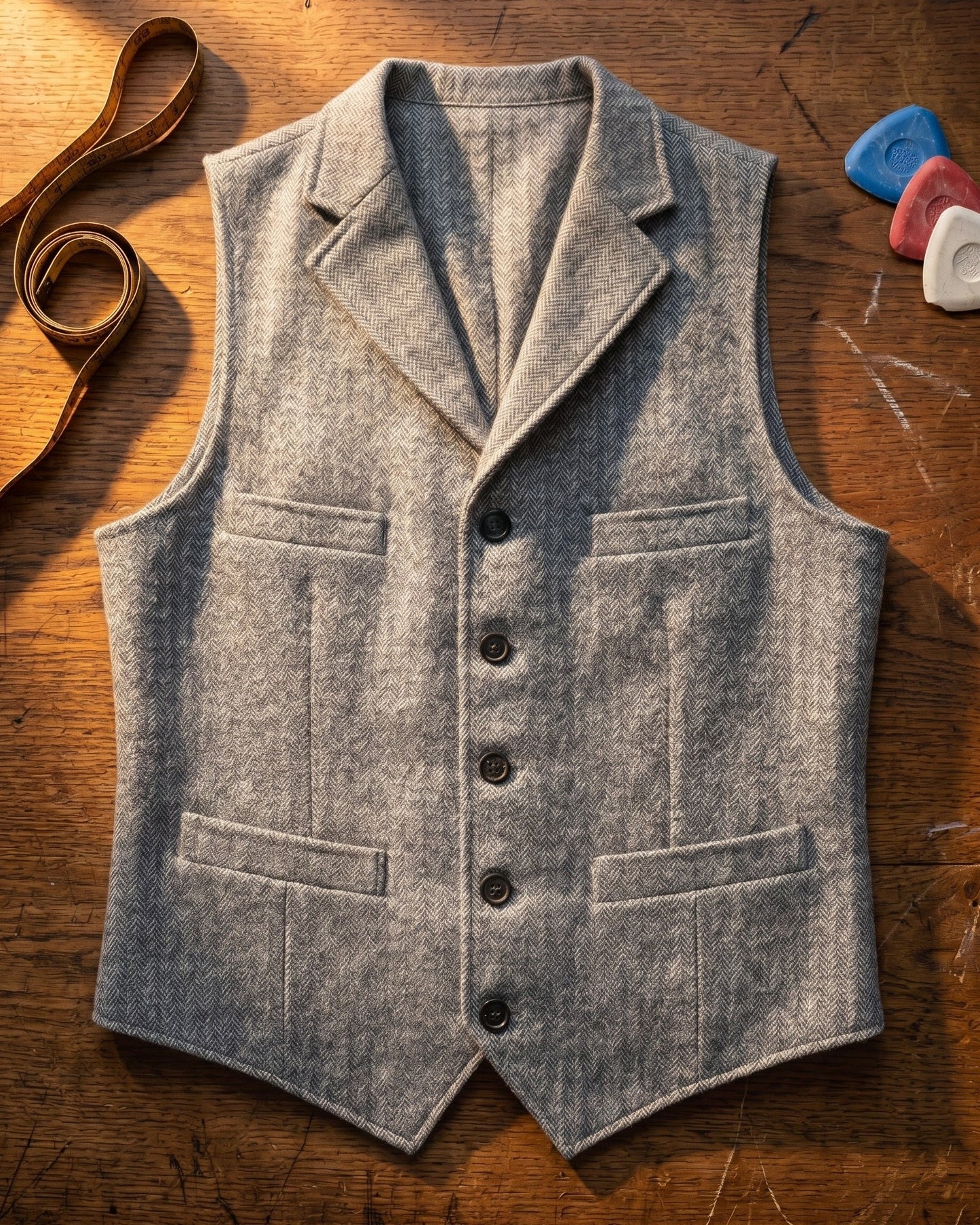 Lucio Herringbone Vest